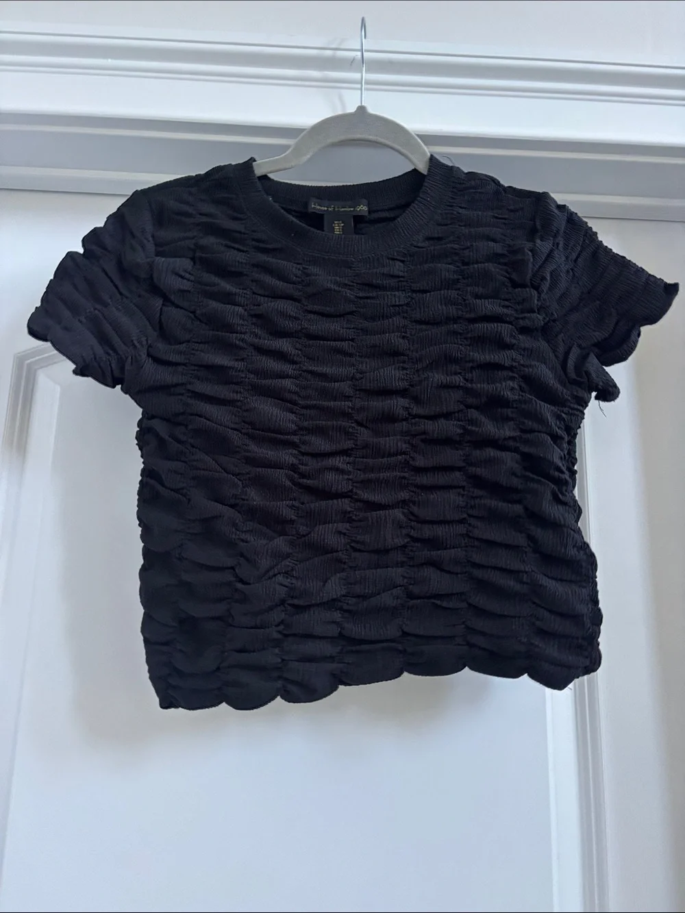 House of Harlow 1960 Black Textured Short Sleeve Tee